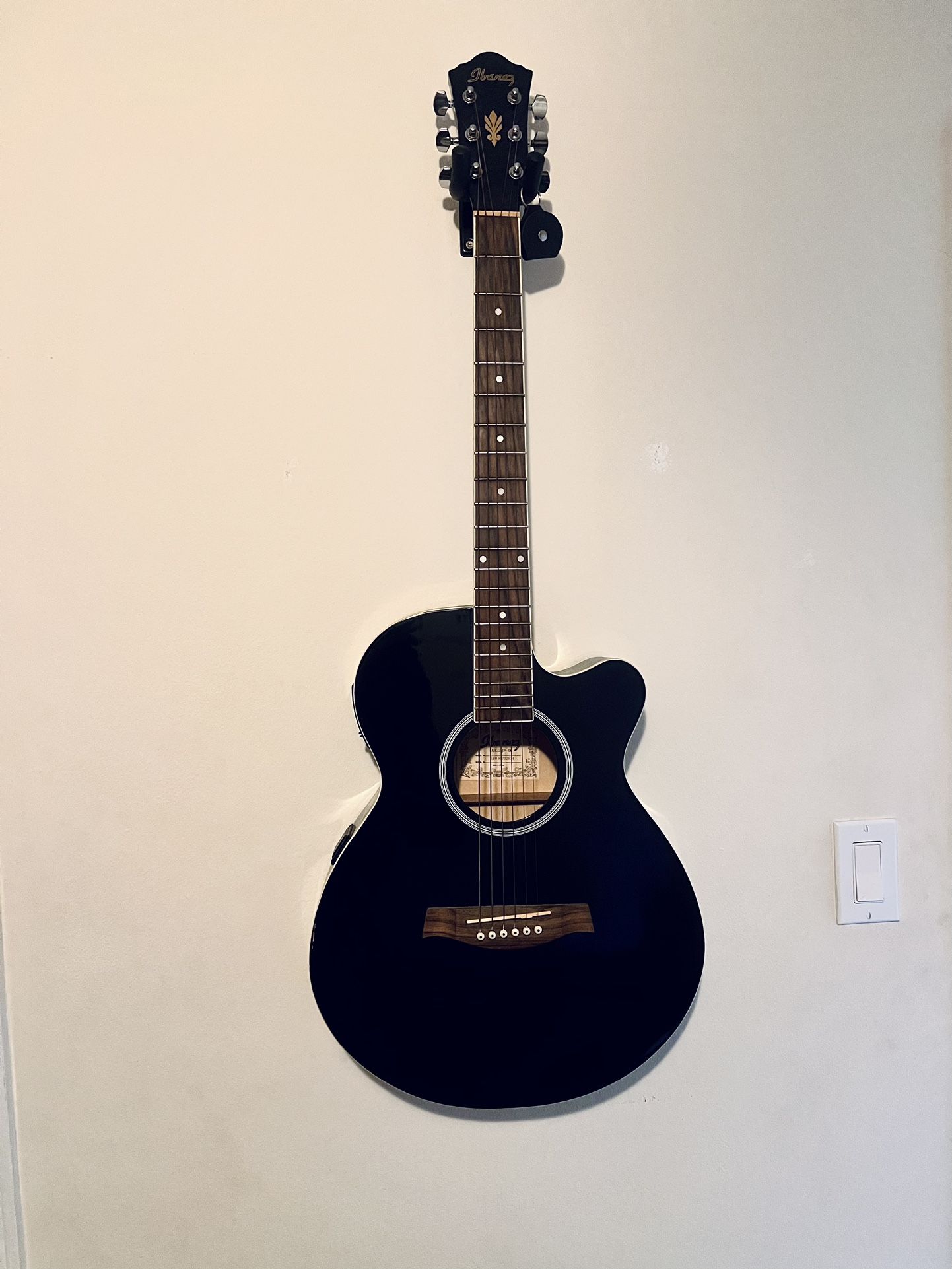 Ibanez Black Acoustic/Electric Guitar w/ Case