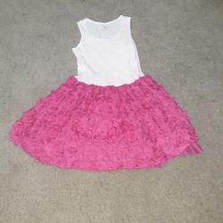 Pink Flower Dress For Kids 