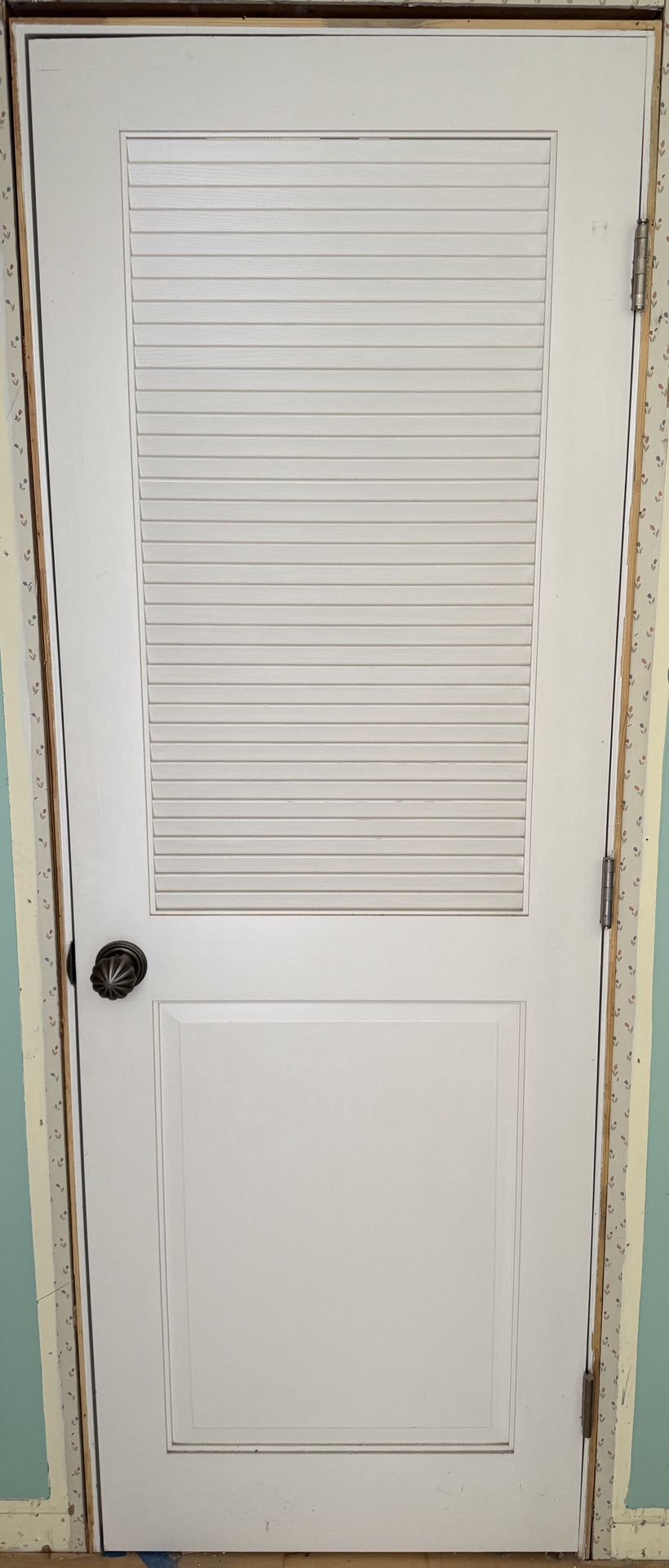 Louver Over Panel Interior Door - Pre-hung 28 X 80 Very Good condition - $50.00