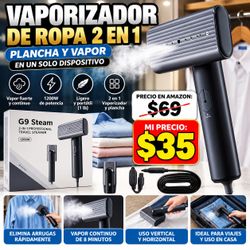 Vaporizador de ropa 2 en 1 Plancha y Vapor-2-in-1 Garment Steamer Iron and Steamer