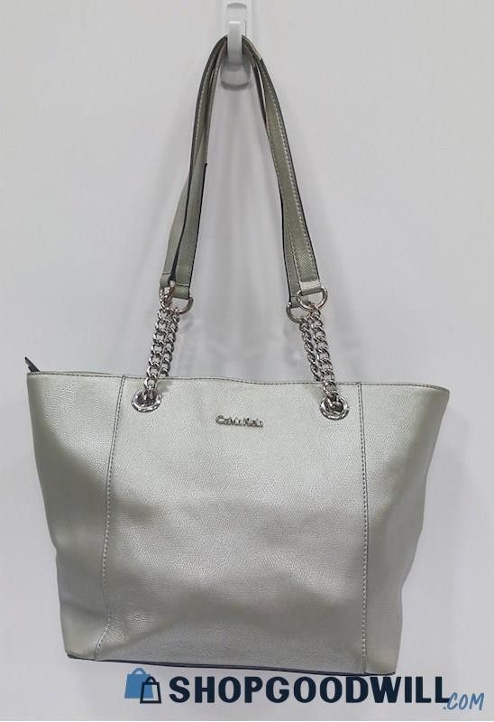 Calvin Klein Silver Tote Bag