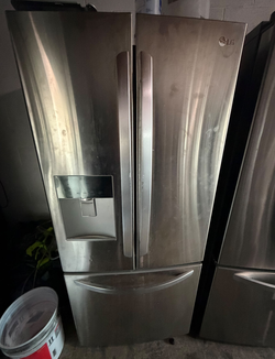 LG French Door Fridge – Stainless, Water/Ice, Clean Inside