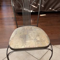 Bronzed Rubbed Rod Iron Chair