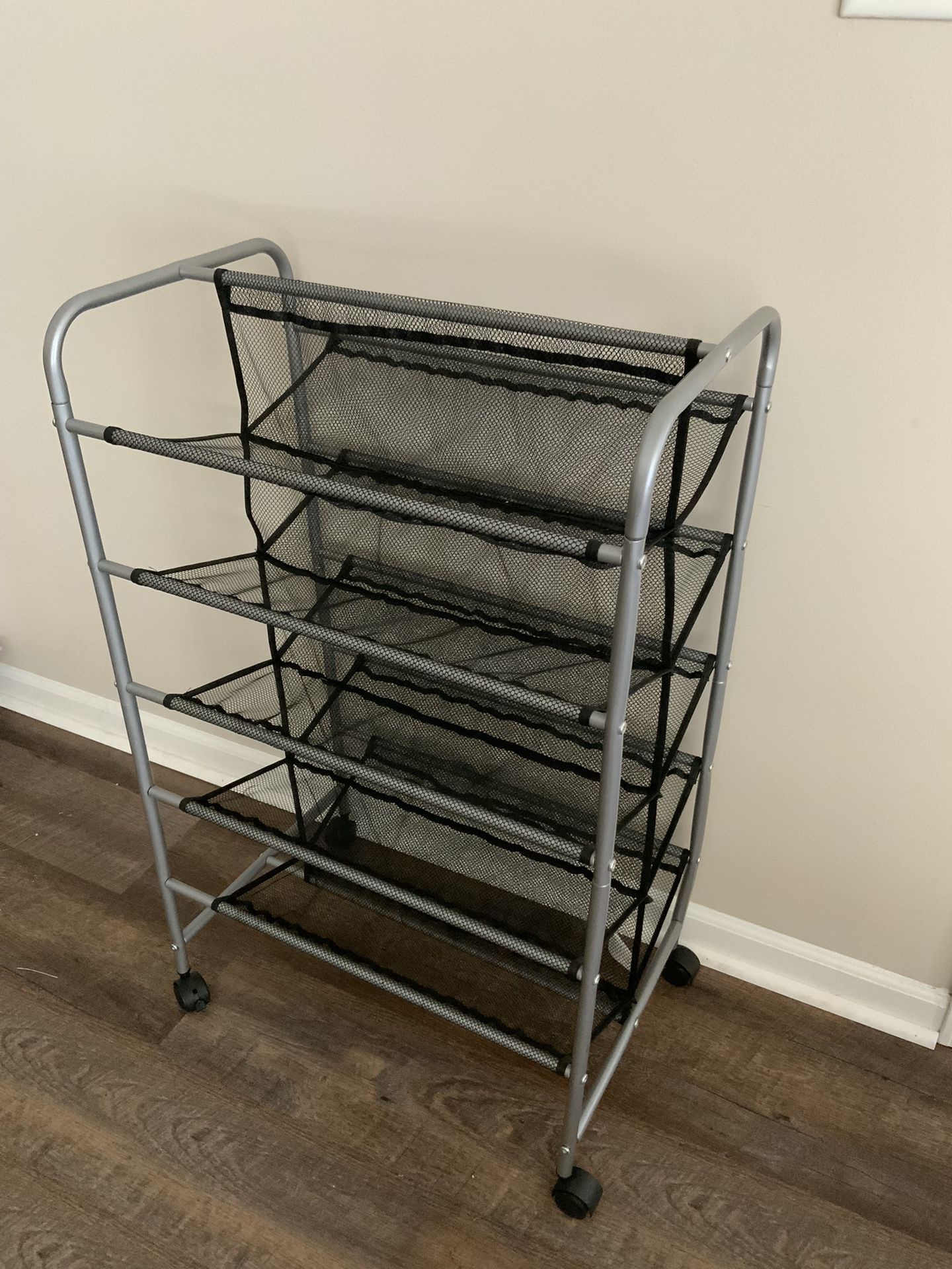 5 Tier Metal Mesh Portable Shoe Rack
