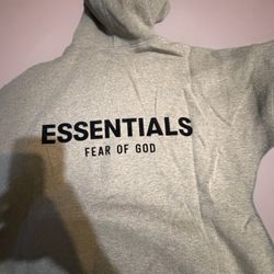 Essentials Fear of God Gray Fleece Pullover Hoodie Hooded Long Sleeve