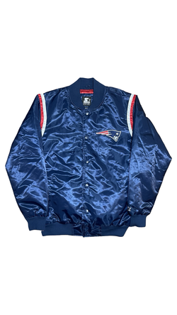 Vintage NFL New England Patriots Starter Satin Varsity Bomber Jacket XL Navy
