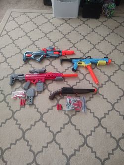 Nerf Rifles and Dbl Barrel Shotgun