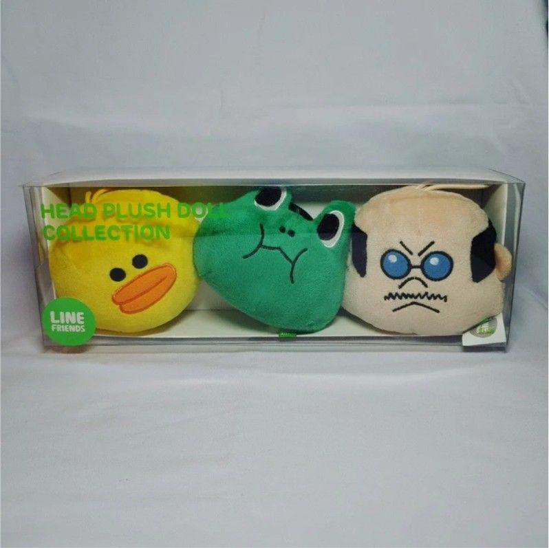 LINE FRIENDS Head Plush Toy Stuffed Animal Collection (Sally, Leonard, Boss) Kawaii