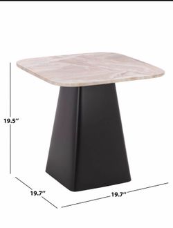 SAFAVIEH Home Collection – Tecia Marble  Table, Brown White Marble Top ACC2919A NIB