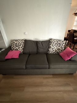 Gray Fabric 3-Seat Sofa