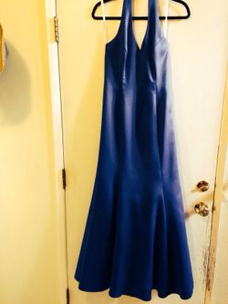 Royal blue halter corset dress