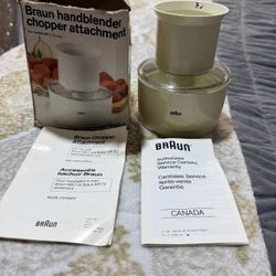 Braun CA1 Handblender Chopper Attachment MR7 MR72 Type 4297 Box Manual