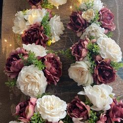 8- Floral Center Pieces- Flowers & lights only 