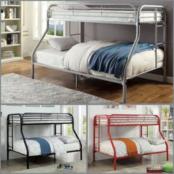 Twin/Full Metal HD Bunkbeds W. Orthopedic Mattresses 