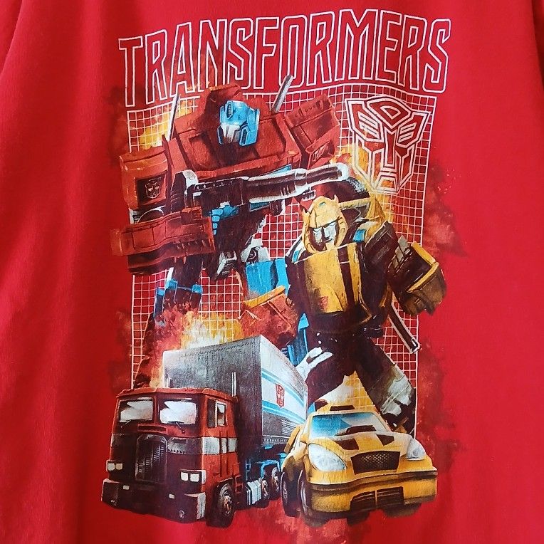 Transformers red graphic short sleeve t shirt boys size small