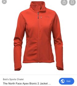 New women red the north face apex bionic soft shell jackets