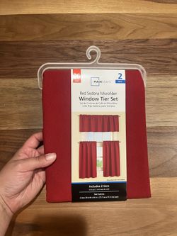 Mainstays 36inch Red Sedona Window Tier Set