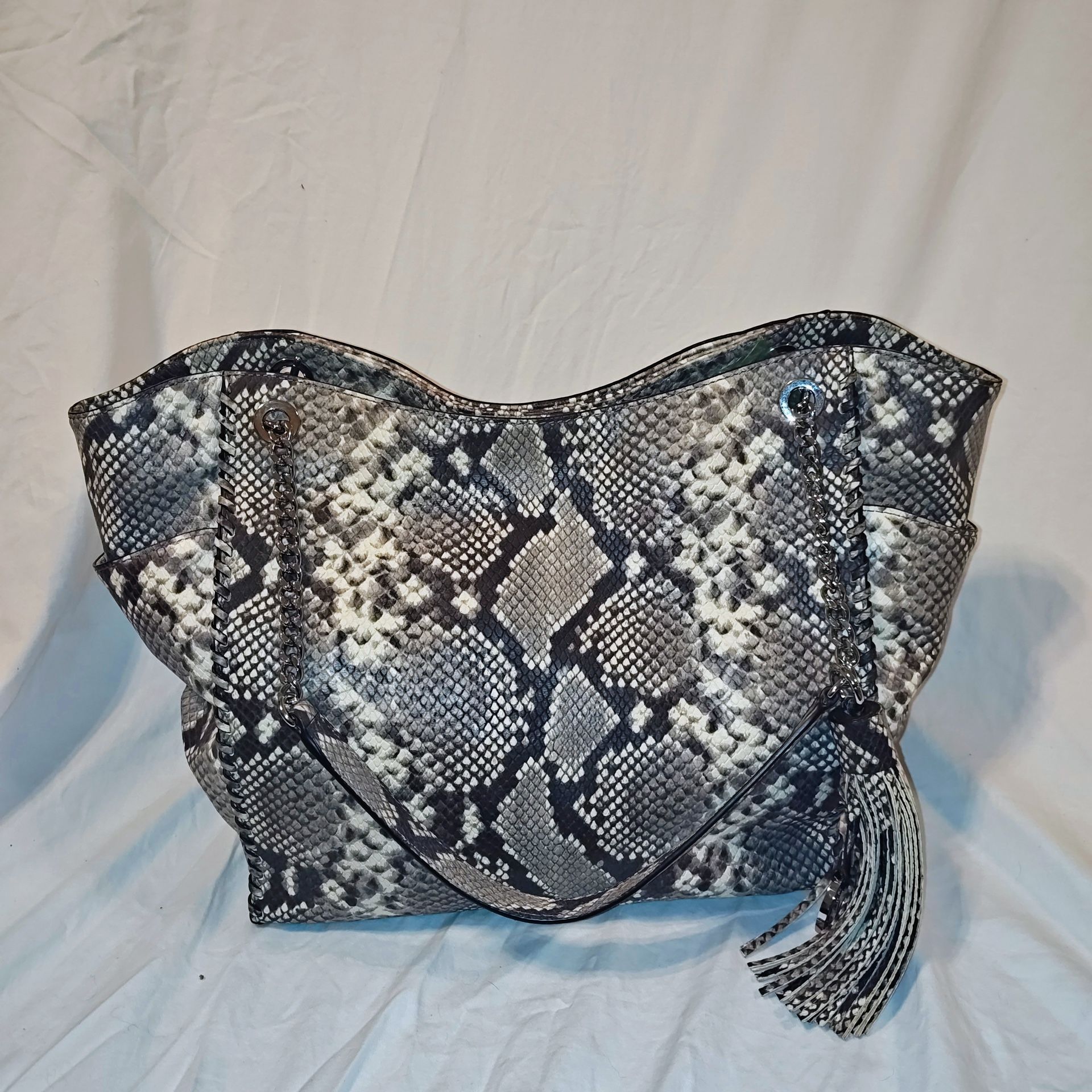 Michael Kors Chelsea Python Embossed Whipped Braided Leather Tote - Authentic