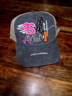 77 Studios "Skyami" M.I.M Trucker Hat In Charcoal/Tan Colorway. Brand New