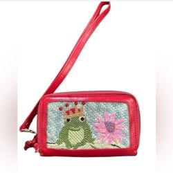 Vintage Tracy J Frog Price Zip around wristlet