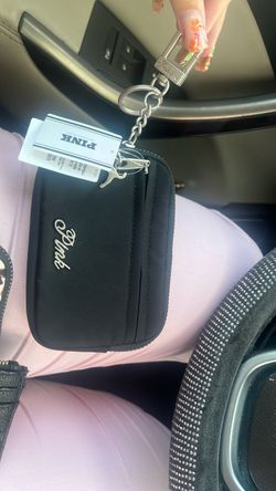PINK black keychain wallet
