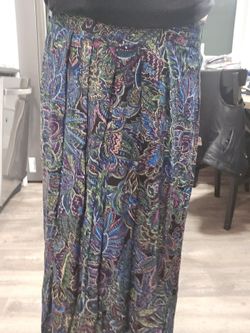 Vintage Norton McNaughton Pleated Paisley Maxi Skirt