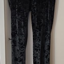 Michael Kors Women's Velvet Velour Mid Rise Black Leggings Size Medium