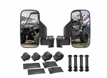 (F-41) Pair of UTV Mirrors 1.6-2.0" Roll Cage Replacement for Polaris RZR Replacement for Can Am Kawasaki Pioneer, 3.7 inches W x 7.5 inches