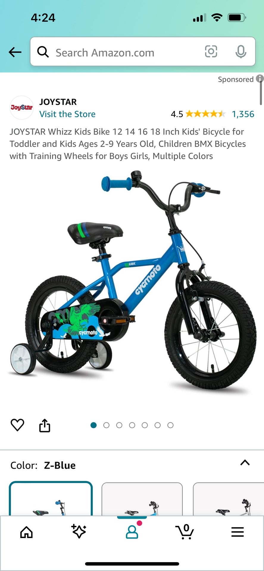 Boy’s Bike With Training Wheels 