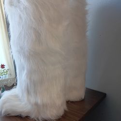 White Furry Boots