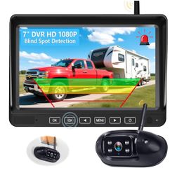 RV Backup Camera with AI Detection: Wireless Backup Camera for Furrion 7-Inch Monitor,HD 1080P,Loop Recording, Night Vision, Easy Install, 4-Channel