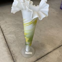 Handmade Blown Glass Flower Vase