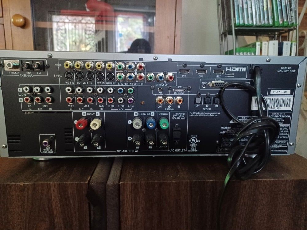 HARMAN KARDON AVR-147 5.1 CHANNEL RECEIVER WITH HDMI PORTS NO REMOTE AND JBL 902VX LOUDSPEAKERS $500 FINAL PRICE