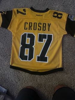 Sidney Crosby #87 Pittsburgh Penguins 2017 Stadium Series NHL Hockey Jersey Reebok Youth S/M Gold