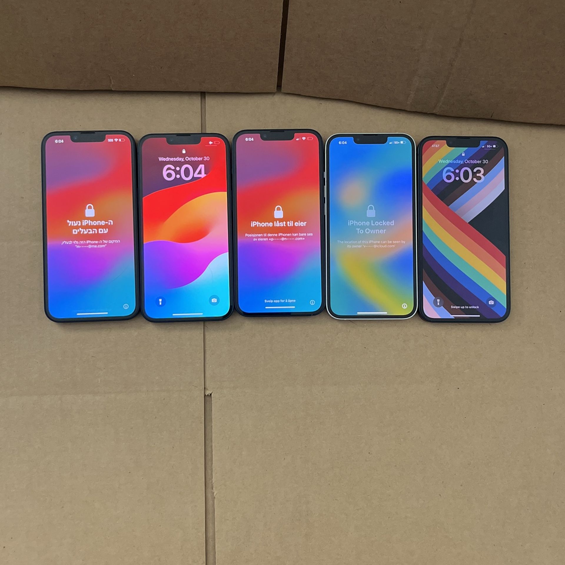 (FOR PARTS) 5 Apple iPhones A2649 A2486