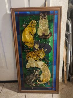Stained Glass Panel 'Cats'