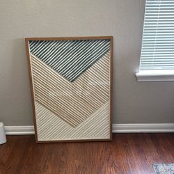 Modern Geometric Wall Art – Large Framed Textured Piece