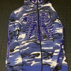 Skeleton full zip focused hoodie