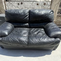 Leather Black Sofa 