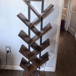 Dark wood colored book rack