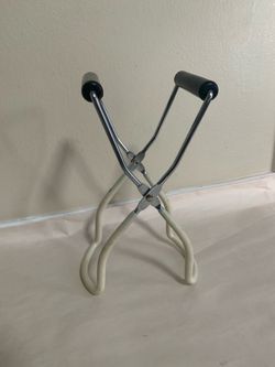 Vintage Antique Canning Mason Jar Lifter Tongs Grabber w/ Wood Handle
