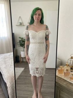 Who Am I White Crochet Lace Off-the-Shoulder Bodycon Mini 2