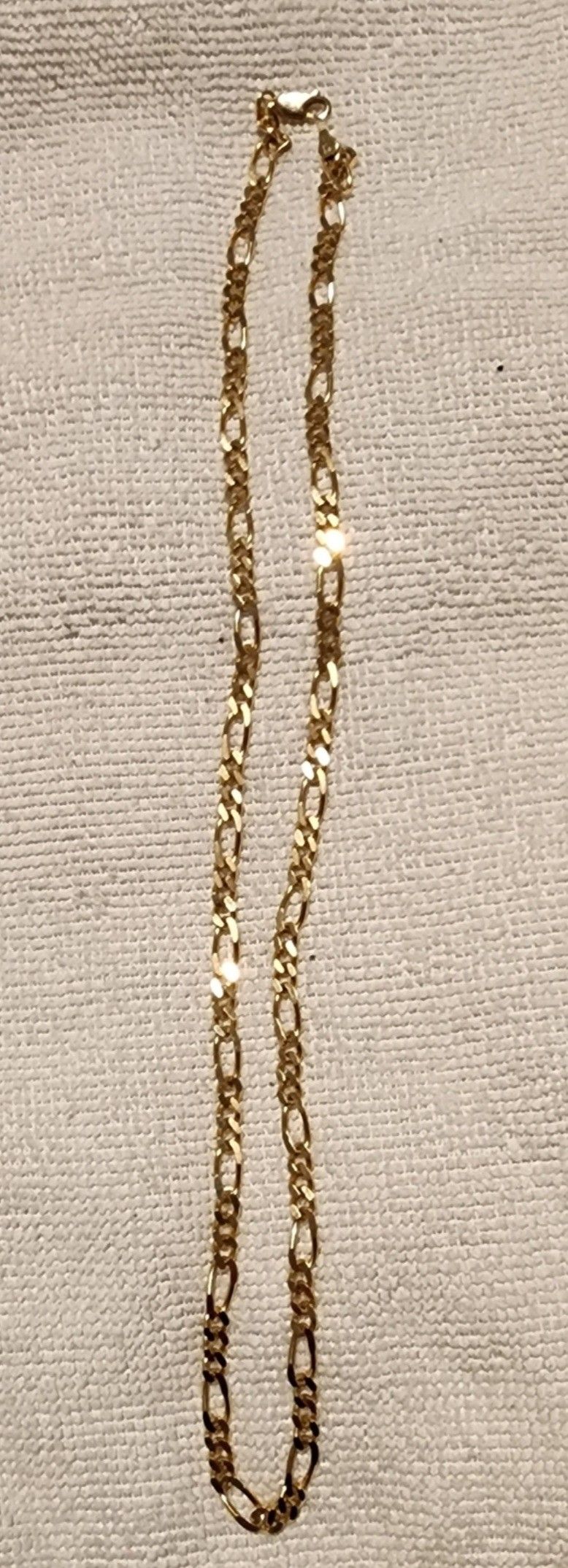 14K SOLID GOLD FIGARO NECKLACE 