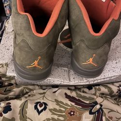Olive Green Jordan 5 Worn 2x