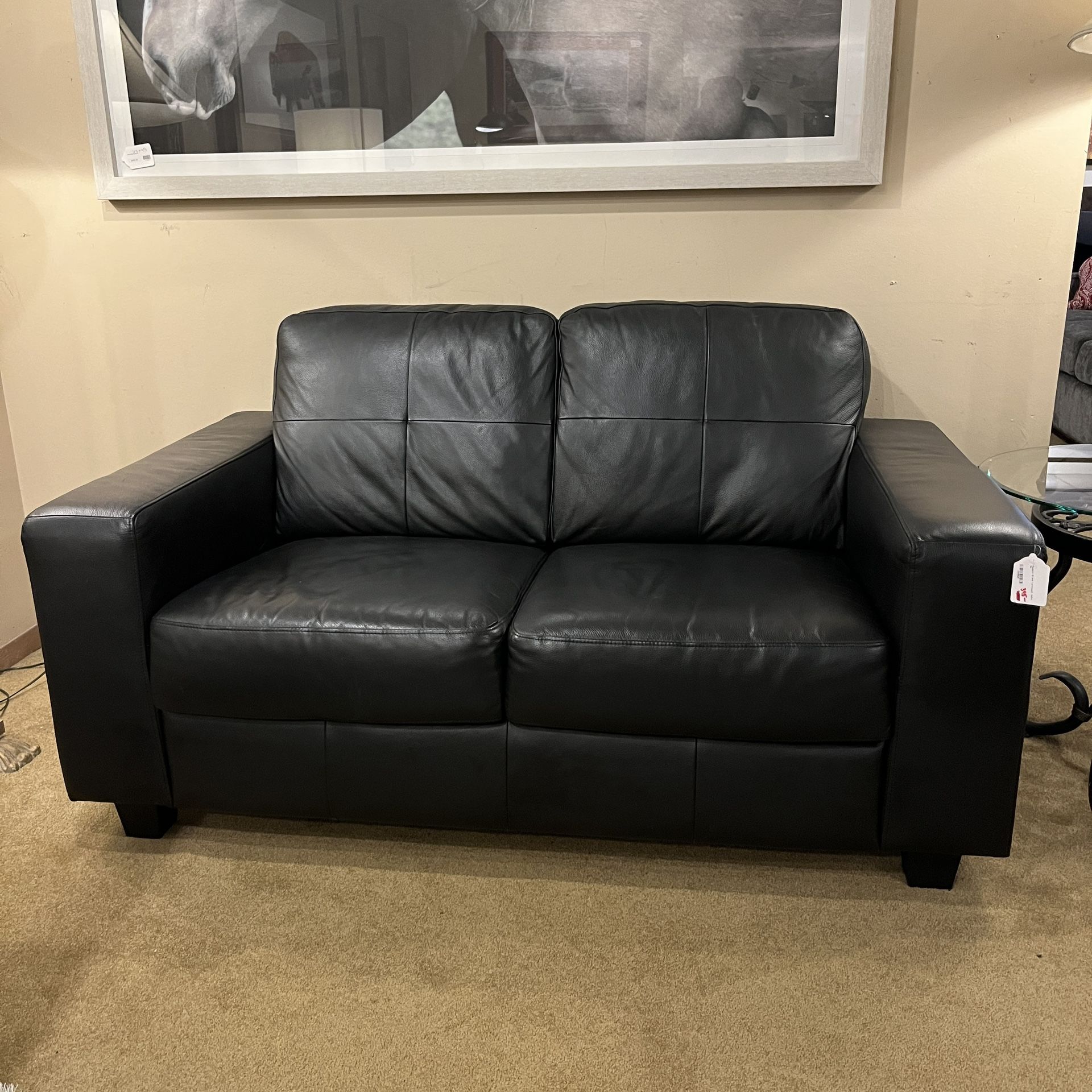 Modern Black Loveseat Sofa