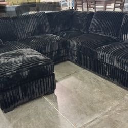  Sectional Modern Black Sofa