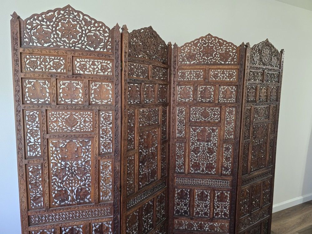 Wood Carved Room Divider