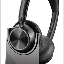 Brand New Sealed - Poly Voyager Focus 2 USB-C Headset with USB-C/A Adapter and Charging Stand