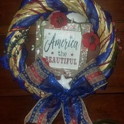 Hand-made Patriotic Wreath