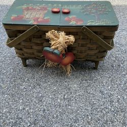 Hand Painted Apple Basket